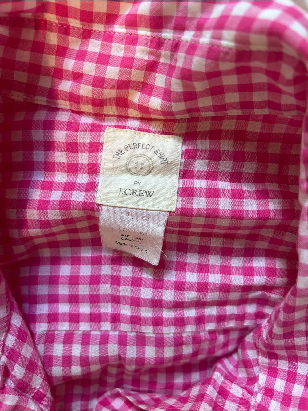 J. Crew Pink and White Gingham Shirt - Picture 3 of 3
